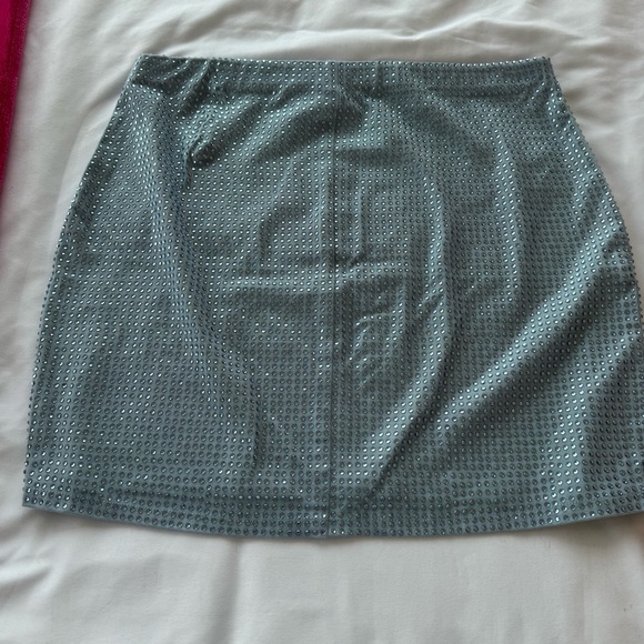 Good American Winter Sky Blue Crystal Embellished Tank & Mini Skirt Set - Large - Picture 9 of 9